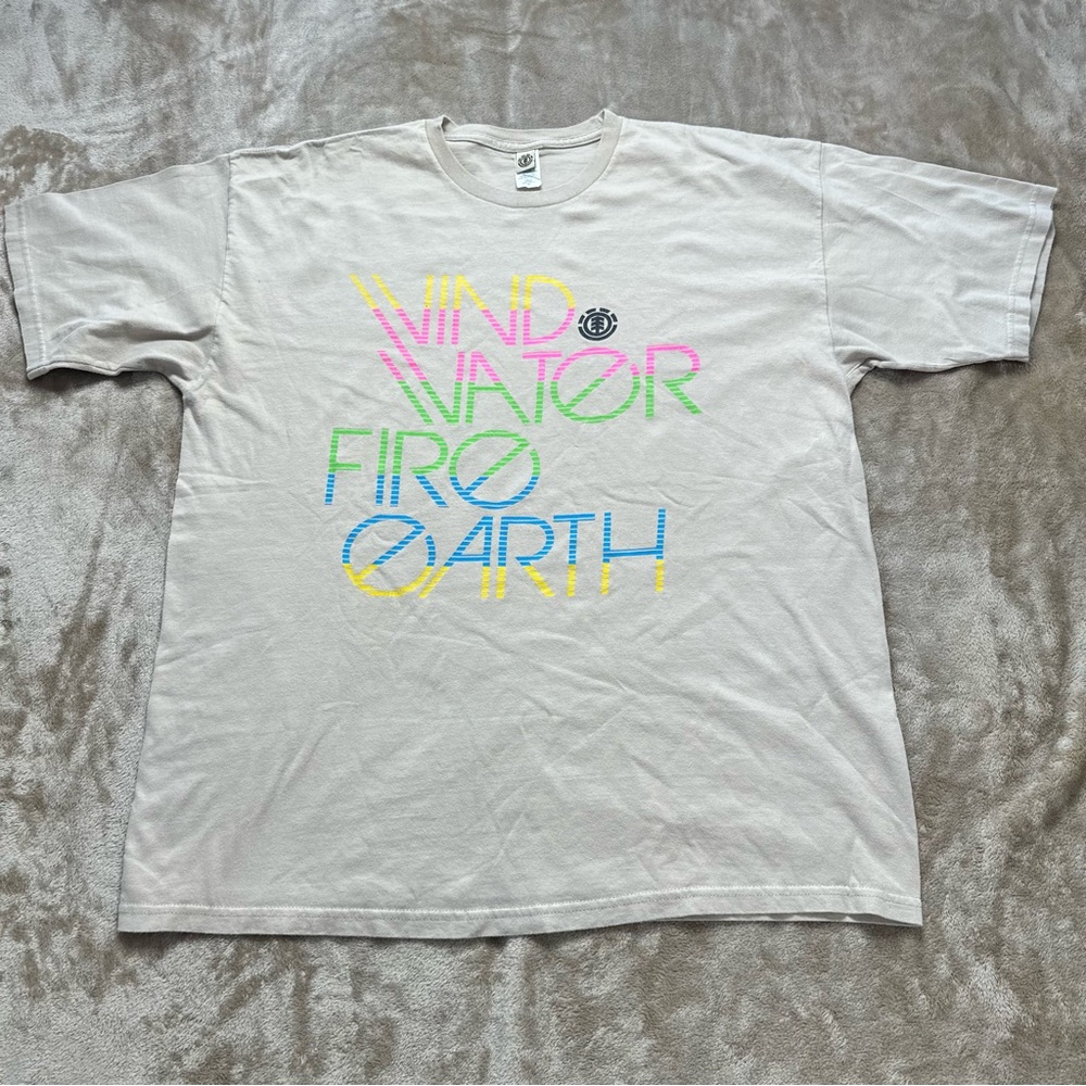 Vintage Element Wind Water Fire Earth Tee - Cream XL